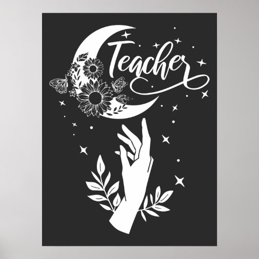 2- Inspirerend leraar sjirt, minimalistische leraa Poster (Voorkant)