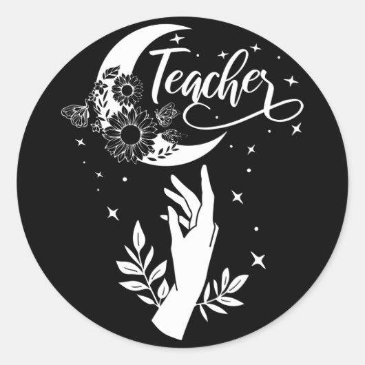 2- Inspirerend leraar sjirt, minimalistische leraa Ronde Sticker (Voorkant)