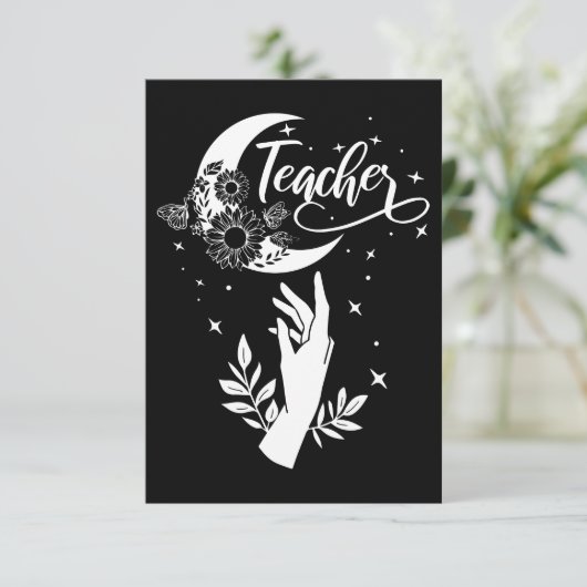 2- Inspirerend leraar sjirt, minimalistische leraa RSVP Kaartje (Staand voorkant)