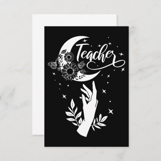 2- Inspirerend leraar sjirt, minimalistische leraa RSVP Kaartje (Voorkant / Achterkant)