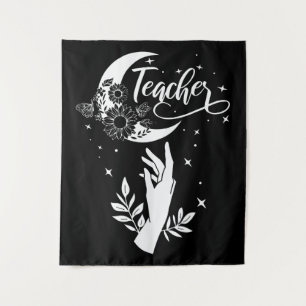 2- Inspirerend leraar sjirt, minimalistische leraa Wandkleed