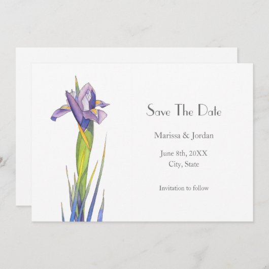 2 iris save the date (Voorkant / Achterkant)