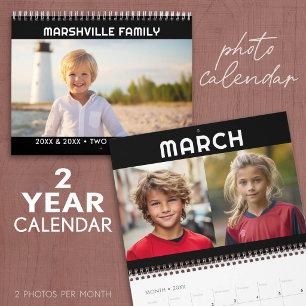 2 JAAR - 2 foto's per maand - Modern Familie Kalender