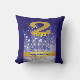 2 Jaar CUSTOM NAAM 12 Stap Jubileum Vet Nummer Kussen