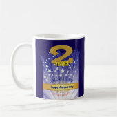 2 jaar CUSTOM Recovery Jubileum vet cijfer Koffiemok (Links)