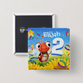 2 jaar Custom verjaardag badge Little Ladybug rang Vierkante Button 5,1 Cm (Voorkant /achterkant)
