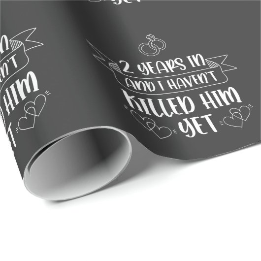 2 jaar Echtgenoot Jubileum van het 2e huwelijk Cadeaupapier (Rol Hoek)