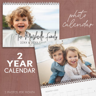 2 JAAR - Eenvoudig Modern Aangepaste Foto Kalender