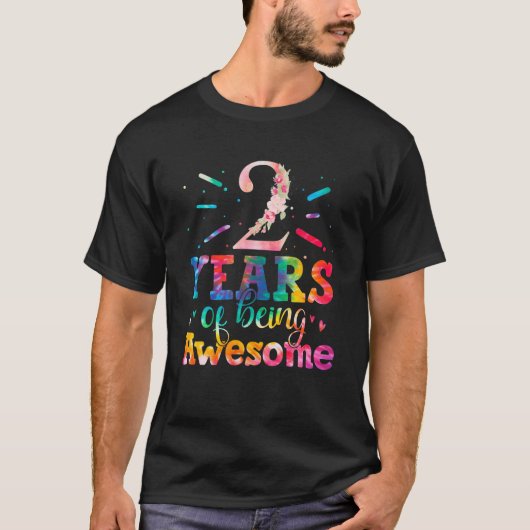 2 jaar Geweldige kleuren 2 jaar oud 2nd B T-shirt (Voorkant)