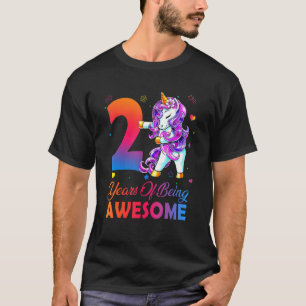 2 jaar Geweldige Unicorn Flossing sinds 20 T-shirt