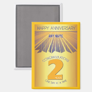2 Jaar Golden Ray 12 Stappen Aangepaste Naam Magneet