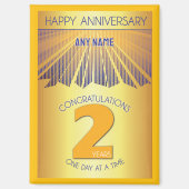 2 Jaar | Golden Ray 12 Stappen Aangepaste Naam Magneet (Voorkant)