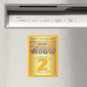 2 Jaar | Golden Ray 12 Stappen Aangepaste Naam Magneet (Insitu (Vaatwasser))