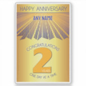 2 Jaar | Golden Ray 12 Stappen AANGEPASTE NAAM Sticker (Voorkant)