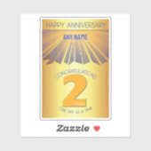 2 Jaar | Golden Ray 12 Stappen AANGEPASTE NAAM Sticker (Vel)