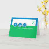 2 jaar Jubileum werknemer met cirkels, bedrijf Kaart (Gele Bloem)