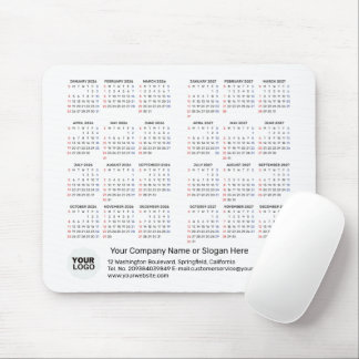 2 Jaar Kalender 2026 - 2027 Zakelijk Cadeau ZONDAG Muismat
