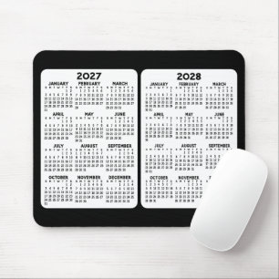 2 Jaar Kalender - jaaroverzicht 2027 2028 Muismat