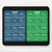 2 Jaar Kalender - jaaroverzicht groen blauw 2027 2 Muismat (Voorkant)