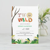 2 jaar Kinder Oerwoud Safari Lion Thema Verjaardag Kaart (Staand voorkant)