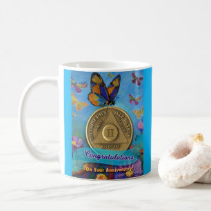 2 Jaar Nuchter Muntje Gefeliciteerd Vlinders Koffiemok