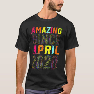 2 jaar oud 2e verjaardag geweldig sinds april 2020 t-shirt
