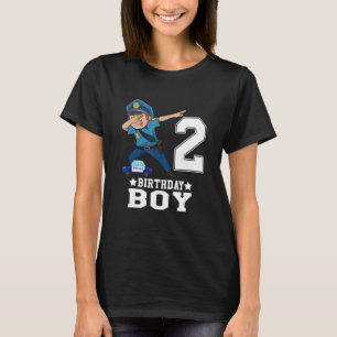 2 jaar oud 2e verjaardag jongen dabbing politie vo t-shirt