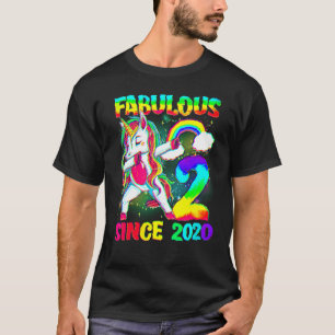 2 jaar oud 2e verjaardag Unicorn Girl Fabulous Sin T-shirt