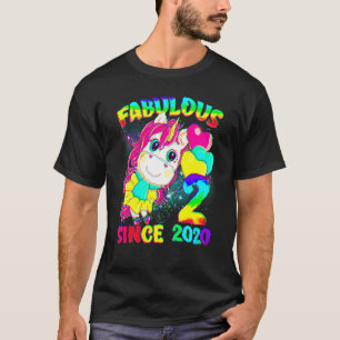 2 jaar oud 2e verjaardag Unicorn Girl Fabulous Sin T-shirt