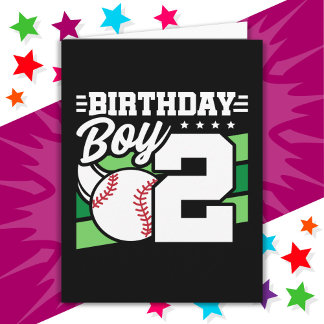 2 Jaar Oud Baseball Party Thema 2e Verjaardag Jong Kaart