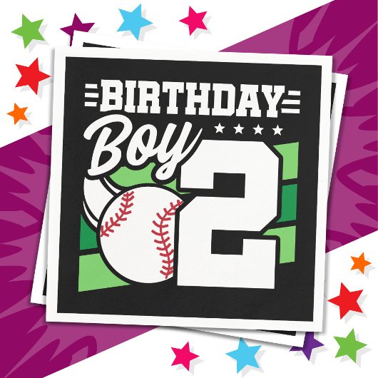 2 Jaar Oud Baseball Party Thema 2e Verjaardag Jong Servet