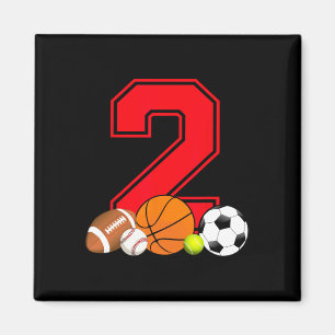 2 jaar oud Basketball Football Baseball Soccer Bir Magneet