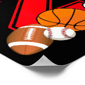 2 jaar oud Basketball Football Baseball Soccer Bir Poster (Hoek)