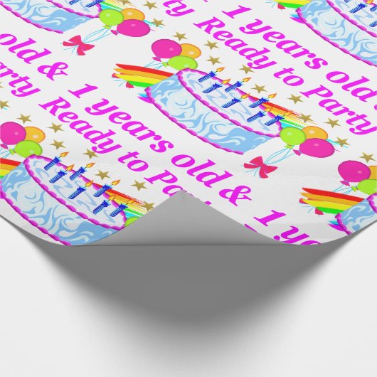 2 JAAR OUD EN KLAAR OM TE FEESTEN VERJAARDAG MEISJ CADEAUPAPIER (Hoek)