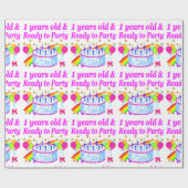 2 JAAR OUD EN KLAAR OM TE FEESTEN VERJAARDAG MEISJ CADEAUPAPIER (Vlak)