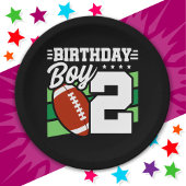 2 Jaar Oud Football Party Thema 2e Verjaardags Jon Papieren Bordje