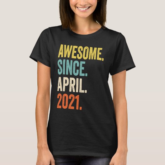 2 jaar oud Geweldige sinds 2021 2 april 2021 T-shirt (Voorkant)