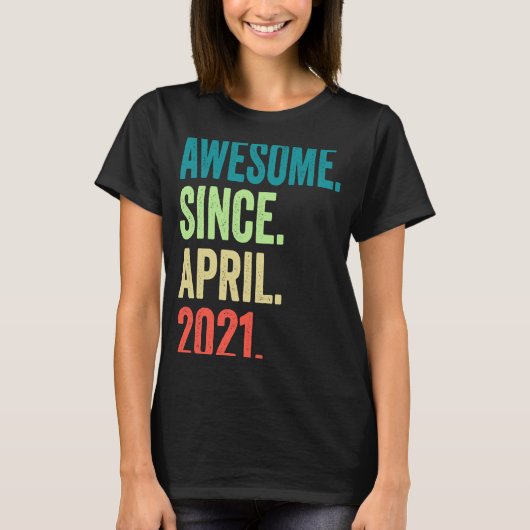 2 jaar oud Geweldige sinds 2021 2 april 2021 T-shirt (Voorkant)