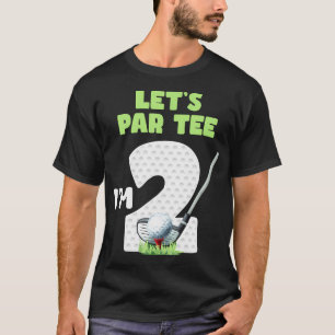 2 jaar oud golfthema 2e verjaardag sportfeest t-shirt