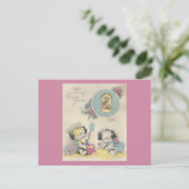 "2 jaar oud" Happy Birthday Briefkaart (Staand voorkant)