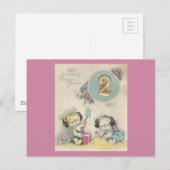 "2 jaar oud" Happy Birthday Briefkaart (Voorkant / Achterkant)