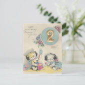  "2 jaar oud" Happy Birthday Briefkaart (Staand voorkant)