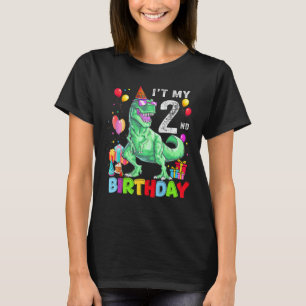 2 jaar oud Het is mijn tweede verjaardag Rex Dinos T-shirt