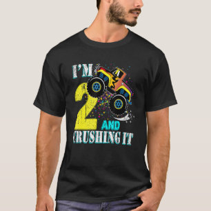 2 jaar oud meisje 2e verjaardag monster Truck Boy T-shirt