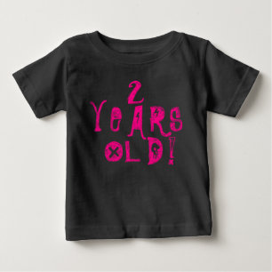 2 jaar oud schattig baby shirt neon schedel roze r