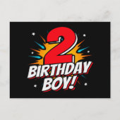2 Jaar Oud Superheld Verjaardag Jongen 2e Verjaard Briefkaart (Voorkant)