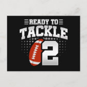 2 Jaar Oud Tackle Football Party Kinder 2e Verjaar Briefkaart (Voorkant)
