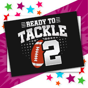 2 Jaar Oud Tackle Football Party Kinder 2e Verjaar Briefkaart