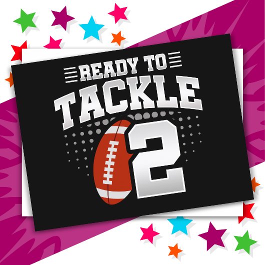 2 Jaar Oud Tackle Football Party Kinder 2e Verjaar Briefkaart
