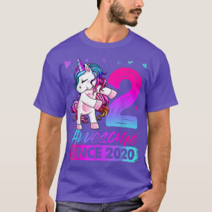 2 jaar oud Unicorn Flossing 2nd Birthday Girl Uni T-shirt